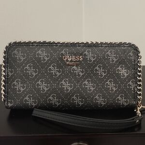 Guess Black and Gold Logo Wallet